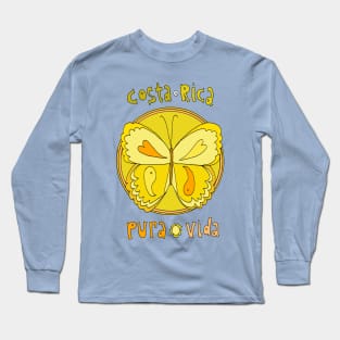 Pura Vida Costa Rica Butterfly Peaceful Good Vibes Long Sleeve T-Shirt